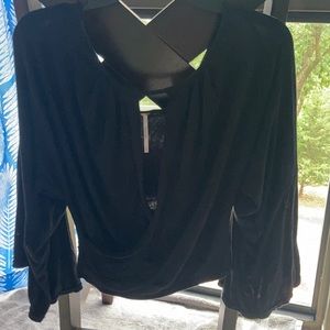 Free people black summer bell sleeve never worn